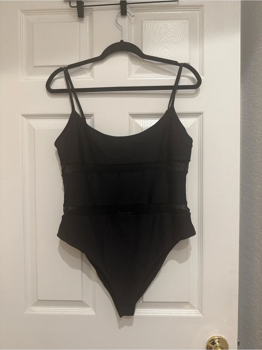 Lovers & friends XL Black Mesh-Detail One-Piece Swimsuit